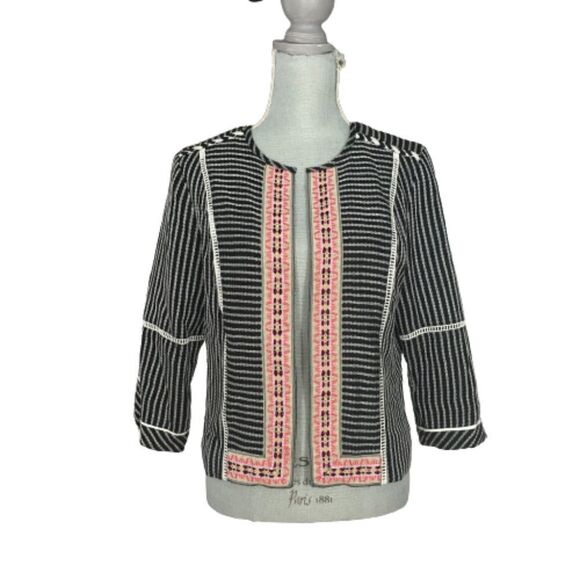 Rafaella Textured Knit Open Jacket Sz M - Picture 2 of 4